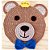 Sousplat Decorativo Infantil de Crochê Ursinho com Coroa - Imagem 2
