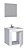 Kit toucador de banheiro, Madeira, Branco 40cm Modelo ONIX - Cozimax - Imagem 2