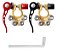 Par Conector Terminal Bateria Dourado C/ Engate Rápido Carro - Imagem 2