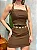 Conjunto Feminino em Alfaiataria Short Saia e Cropped Corset de Alça Rosana - Imagem 4