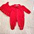 Macacão Bebê Menina Luxo Vermelho Algodão - Imagem 4