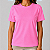 Blusa Rosa Lisa Florescente Básica Feminina Algodão - Imagem 1