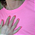 Blusa Rosa Lisa Florescente Básica Feminina Algodão - Imagem 3