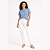 Blusa Azul Mescla Básica Feminina Algodão - Imagem 1