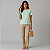 Blusa Turquesa Claro Lisa Básica Feminina Algodão - Imagem 2