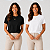 Duas Blusas Básicas Lisas Femininas Algodão - Imagem 1