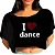 Cropped manga curta infantil moletinho (I LOVE DANCE) - Imagem 1