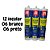 KIT 12 SILICONE NEUTRO PREMIUM INCOLOR + 6 BRANCO + 6 PRETO - Imagem 2