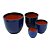 CJ. DE VASOS VIETNAMITA AZUL COM 04 PCS - Imagem 1