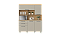 KIT COZINHA 5 PORTAS 2 GAVETAS 160CM 100% MDF NOBREZA CARVALHO-GREIGE NESHER - Imagem 1