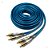 Cabo Rca 5m Azul Profissional Tripla Blindagem Plug Metal - Imagem 1