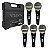 Kit 5 Microfones Profissional LeSon Sm58 K5 Cardioide Maleta Preto - Imagem 1