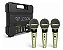 Kit 3 Microfones Profissional LeSon Sm58 K3 Com Maleta Champanhe - Imagem 1