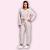 PIJAMA LONGO FEMININO - LISTRA ROSA - Imagem 1