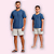 PIJAMA CURTO MASCULINO - AZUL MARINHO E CINZA - Imagem 1