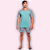 PIJAMA CURTO MASCULINO - VERDE E CINZA MESCLA - Imagem 1
