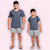 PIJAMA CURTO MASCULINO - AZUL-MARINHO E CINZA CHUMBO - Imagem 1