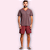PIJAMA CURTO MASCULINO - LISTRADO BORDÔ - Imagem 1