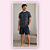 PIJAMA CURTO MASCULINO - LISTRADO PRETO E CINZA CHUMBO - Imagem 1