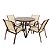 Conjunto Lótus Premium 01 Mesa Ripada 1.00m + 4 Cadeiras Lótus - Imagem 1