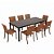Conjunto de mesa Retangular Margarida com 8 Cadeiras - Imagem 1