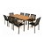 Conjunto de Mesa Retangular Perpétua com Tampo em Madeira e 8 Poltronas - Imagem 1