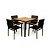 Conjunto de Mesa Perpétua Quadrada com 6 Poltronas - Imagem 1