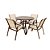 Conjunto de mesa Lótus Tampo Ripado e 4 Poltronas - Imagem 1