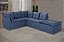SOFA DE CANTO TURIM 2 MOD+1PUFF AZUL LISO - Imagem 2
