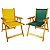 Kit - 2 Cadeira De Madeira - Amarelo E Verde - Imagem 1