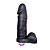 Prótese Realística, Escroto e Vibrador 20,5cm x 4,7cm - Preta - Imagem 3