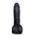 Prótese Realística, Escroto e Vibrador 20,5cm x 4,7cm - Preta - Imagem 1