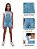 Macacão Jardineira Feminino Jeans Infantil Shorts Curto - Imagem 3