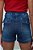 Shorts Feminino Juvenil Jeans Com Elástico Cintura Alta - Imagem 8