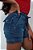 Shorts Feminino Juvenil Jeans Com Elástico Cintura Alta - Imagem 5