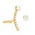 Piercing Dourado Earcuff Coração Cravejado de Zircônia Com Brinco - Imagem 1
