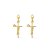 Brinco Dourado de Cruz com a palavra Jesus - Imagem 1