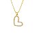 Colar Dourado de Coração Irregular Vazado com Zircônia - Imagem 1