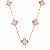 Colar Dourado 5 Trevos Rosa - Imagem 1