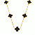 Colar Dourado 5 Trevos Preto - Imagem 1