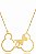 Colar Personalizado Mickey E Minnie Entrelaçados  Folheado Em Ouro 18k - Imagem 1