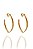 Brinco Argola Oval Banhado Em Ouro 18k - Imagem 3