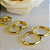 Trio De Brinco Liso Banhado Em Ouro 18k - Imagem 4