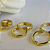 Trio De Brinco Liso Banhado Em Ouro 18k - Imagem 6