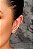 Brinco Ear Cuff Com Piercing Fake E Zircônias Branca Banhado Em Ouro 18k - Imagem 1