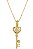 Colar Personalizado Chave Com Zircônia E Inicial Dentro Folheada Em Ouro 18k - Imagem 1