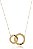 Colar Personalizado Círculos Entrelaçados Com Nomes Folheado Em Ouro 18k - Imagem 1