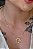 Colar De Circulo Com Metade Em Zircônia Colorida Banhado Em Ouro 18k - Imagem 1