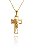 Colar Com Pingente De Cruz E Face De Jesus Banhado Em Ouro 18k - Imagem 3