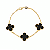 Pulseira Dourada Trevos Zircônia Preta - Imagem 1